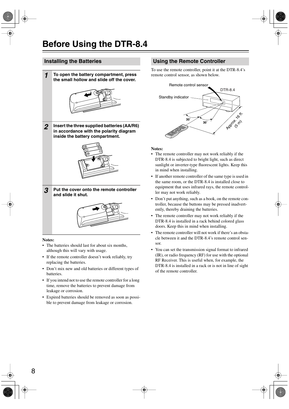 Before using the dtr-8.4 | Integra DTR-8.4 User Manual | Page 8 / 109