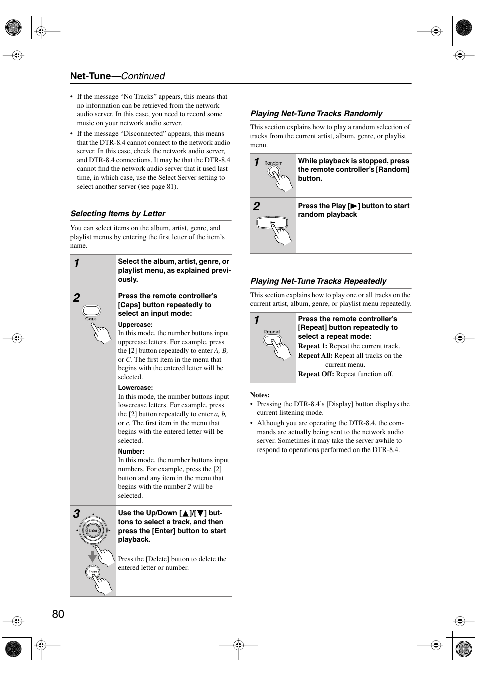 Net-tune —continued | Integra DTR-8.4 User Manual | Page 80 / 109