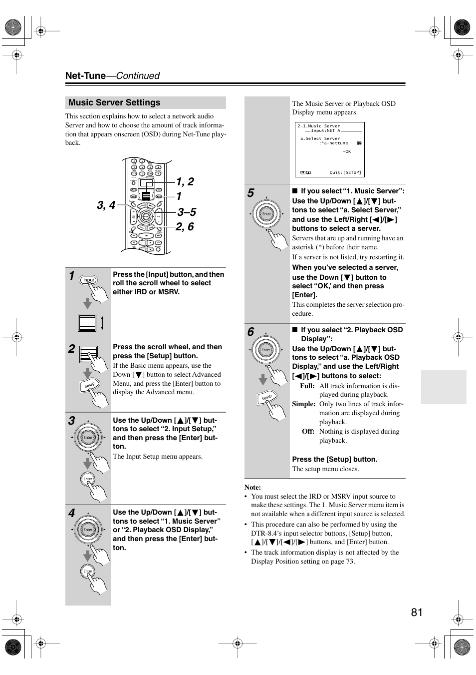 Net-tune —continued | Integra DTR-8.4 User Manual | Page 81 / 109