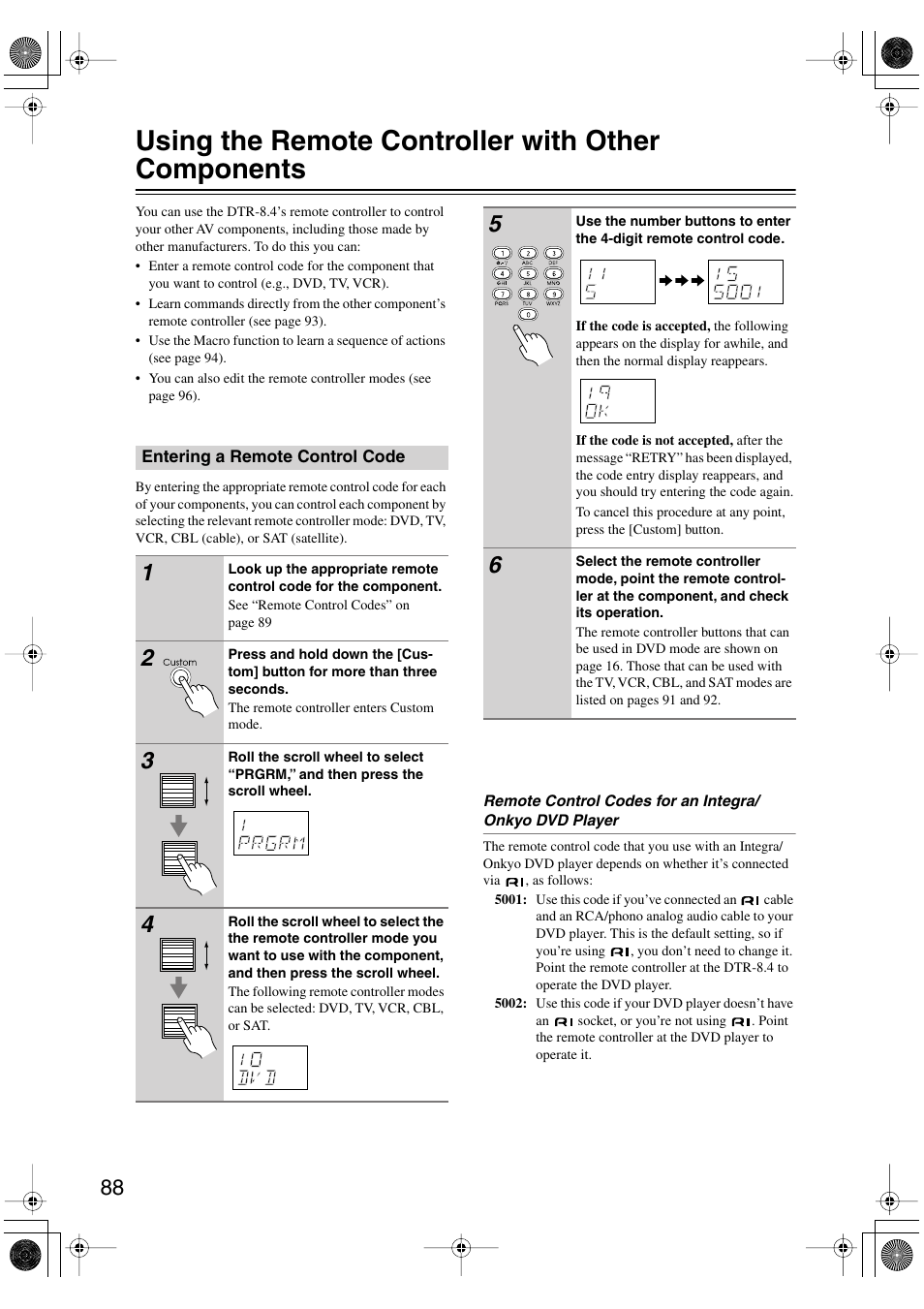 Using the remote controller with other components | Integra DTR-8.4 User Manual | Page 88 / 109