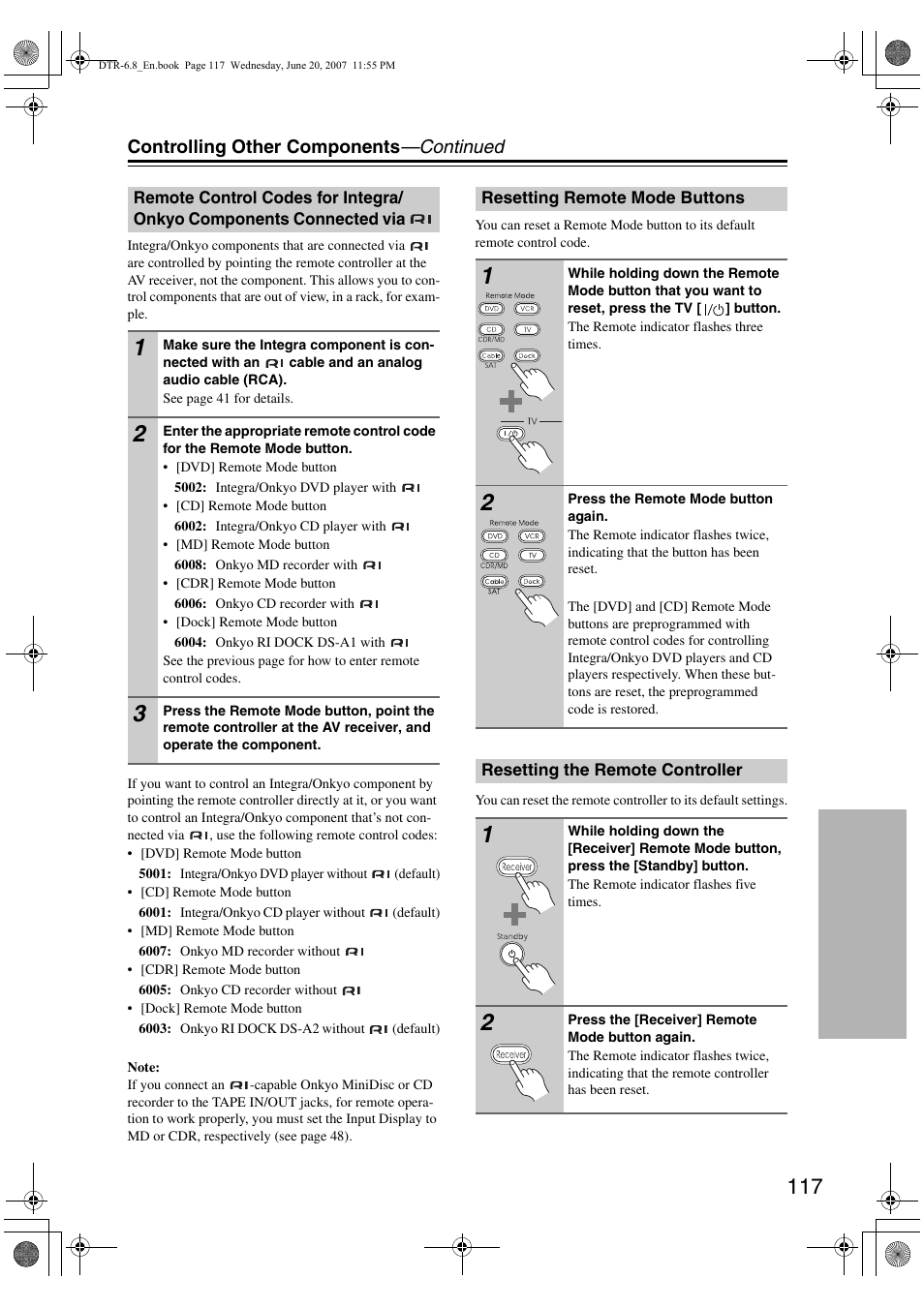 Integra DTR-6.8 User Manual | Page 117 / 126