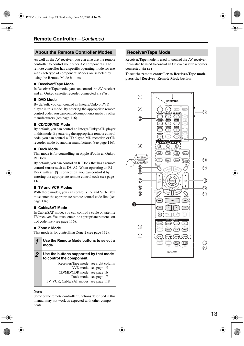 Integra DTR-6.8 User Manual | Page 13 / 126