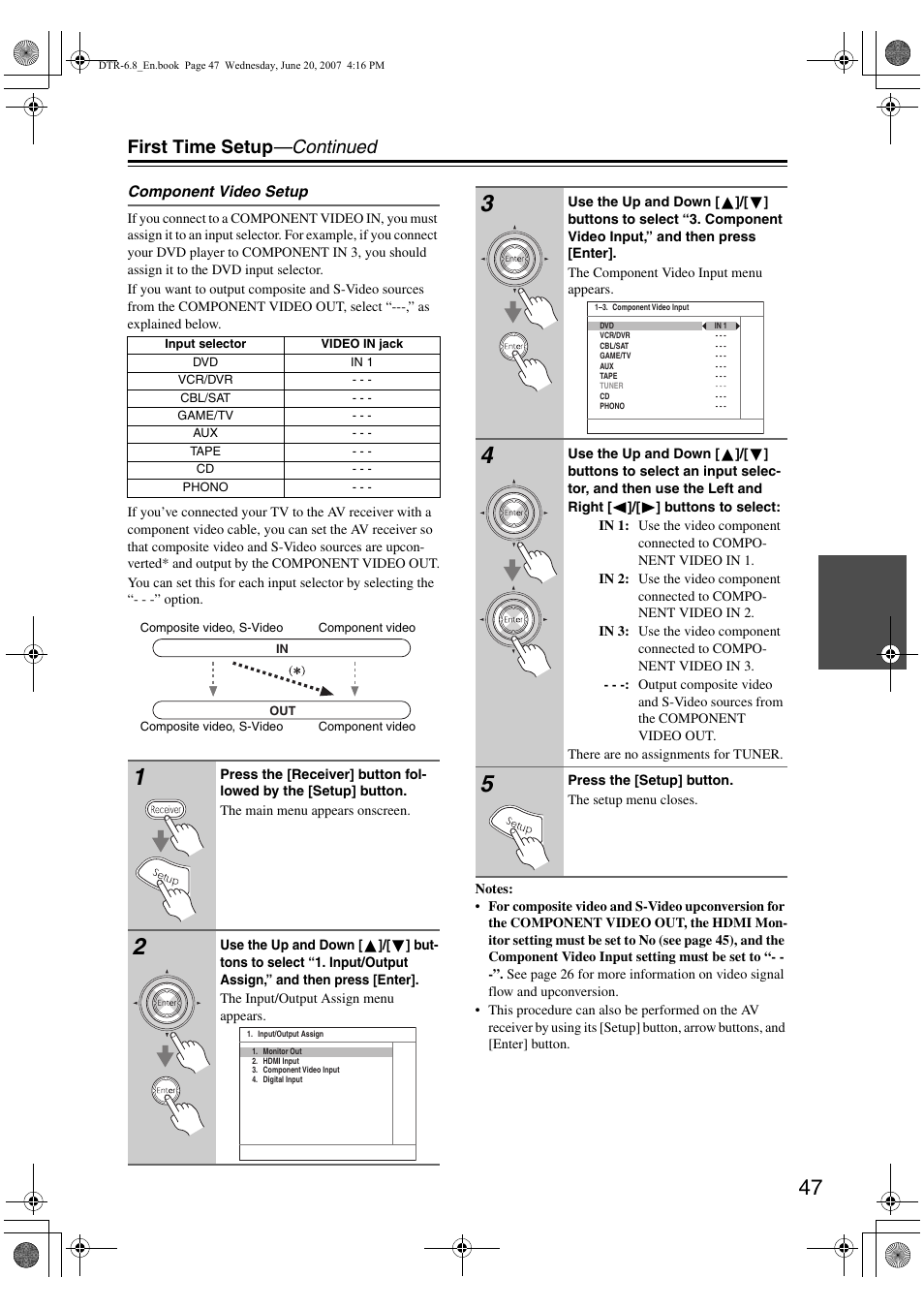 First time setup —continued | Integra DTR-6.8 User Manual | Page 47 / 126