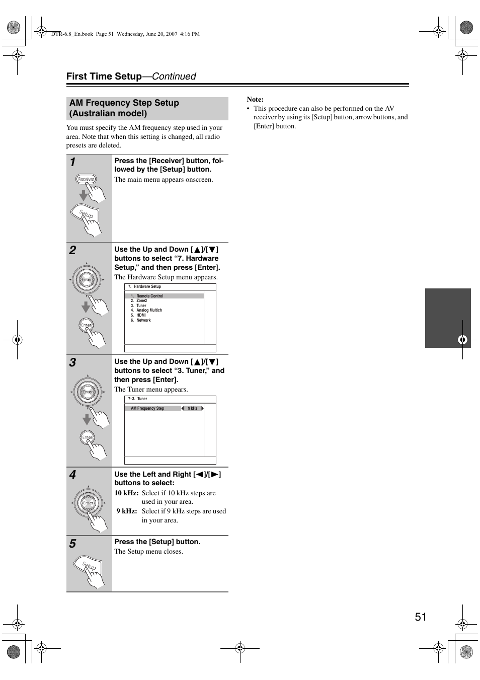 First time setup —continued | Integra DTR-6.8 User Manual | Page 51 / 126