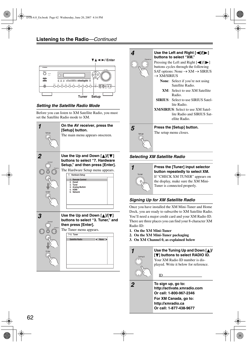 Listening to the radio —continued | Integra DTR-6.8 User Manual | Page 62 / 126
