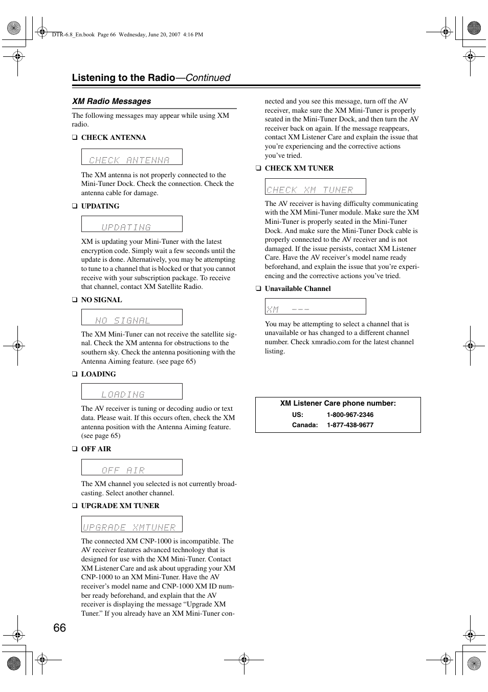 Listening to the radio —continued | Integra DTR-6.8 User Manual | Page 66 / 126