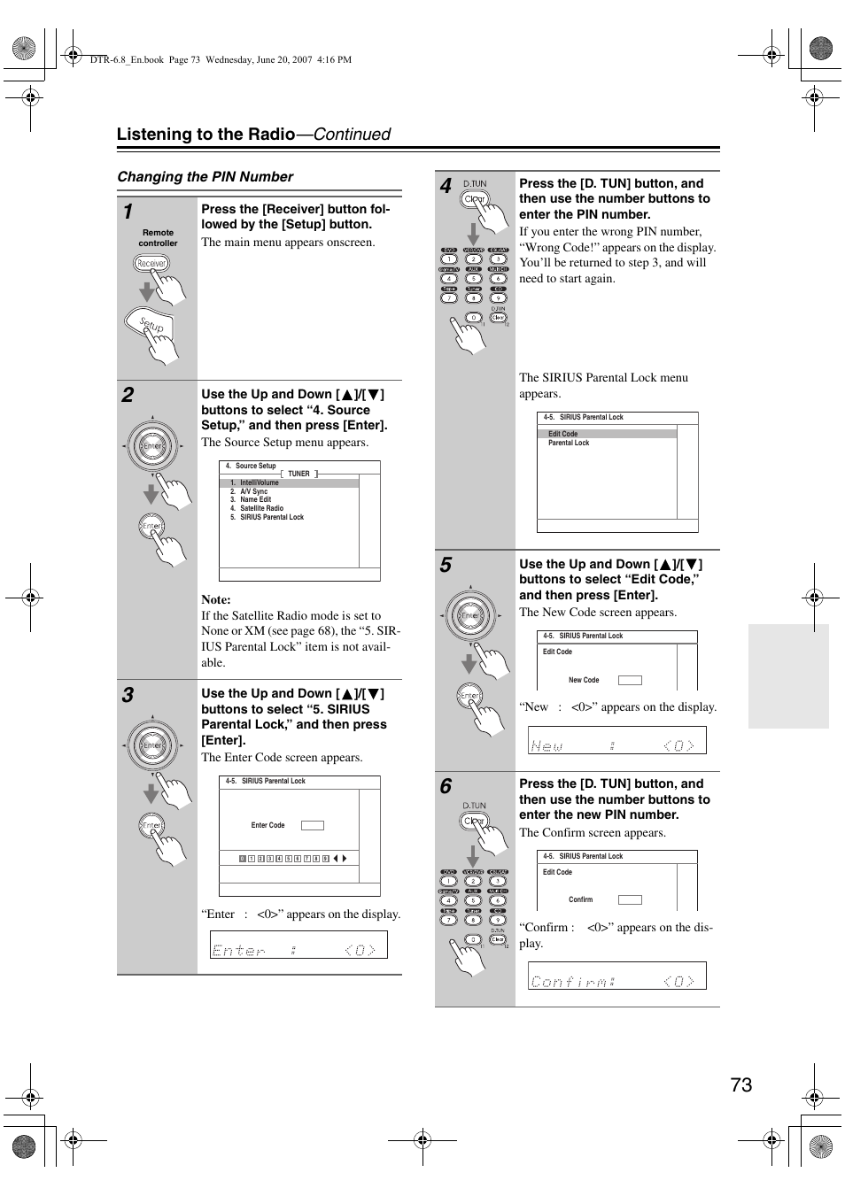 Listening to the radio —continued | Integra DTR-6.8 User Manual | Page 73 / 126