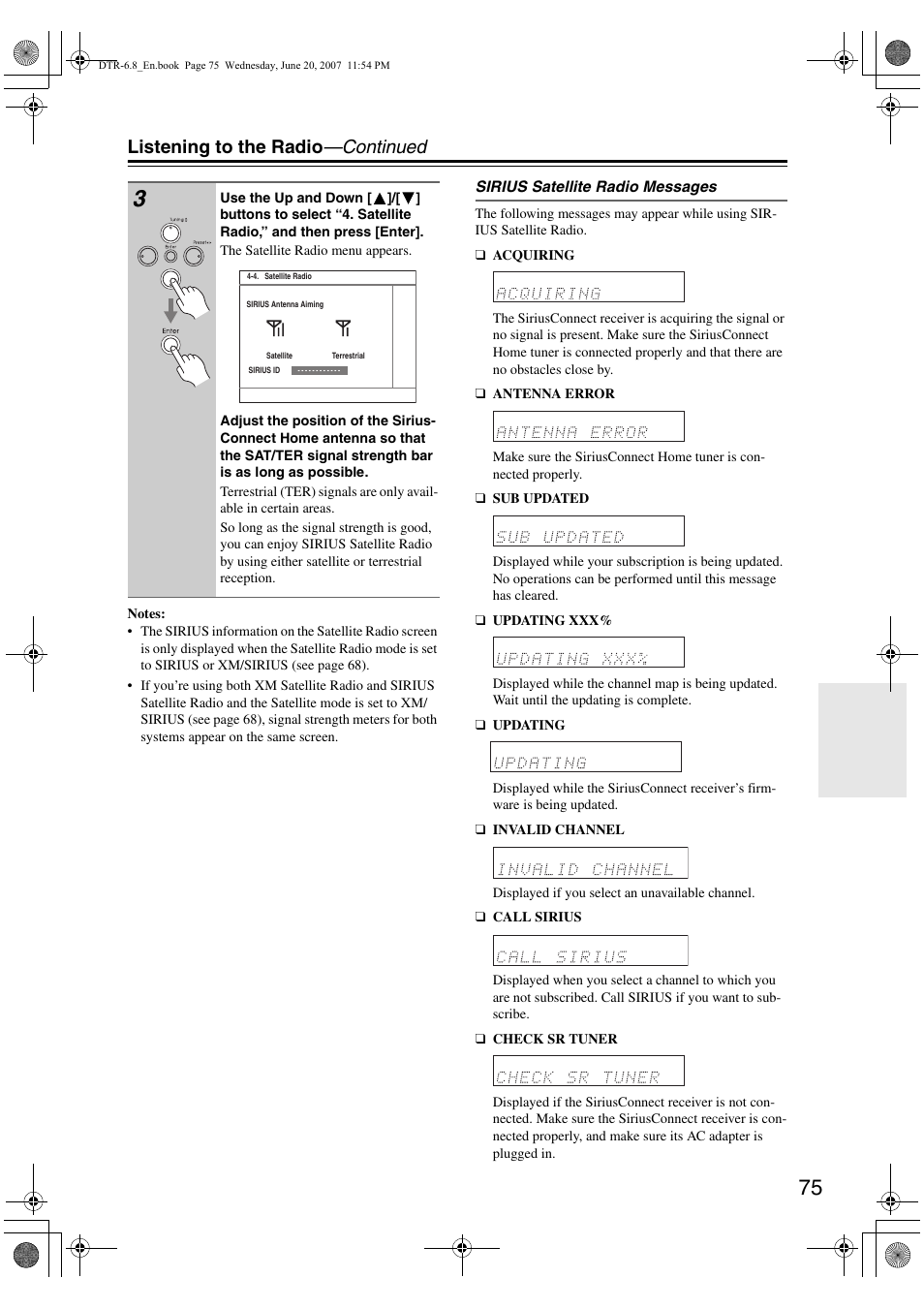 Listening to the radio —continued | Integra DTR-6.8 User Manual | Page 75 / 126