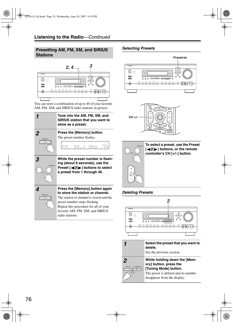 Integra DTR-6.8 User Manual | Page 76 / 126
