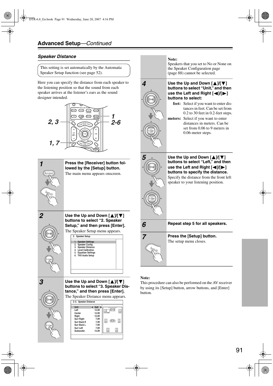 Advanced setup —continued | Integra DTR-6.8 User Manual | Page 91 / 126