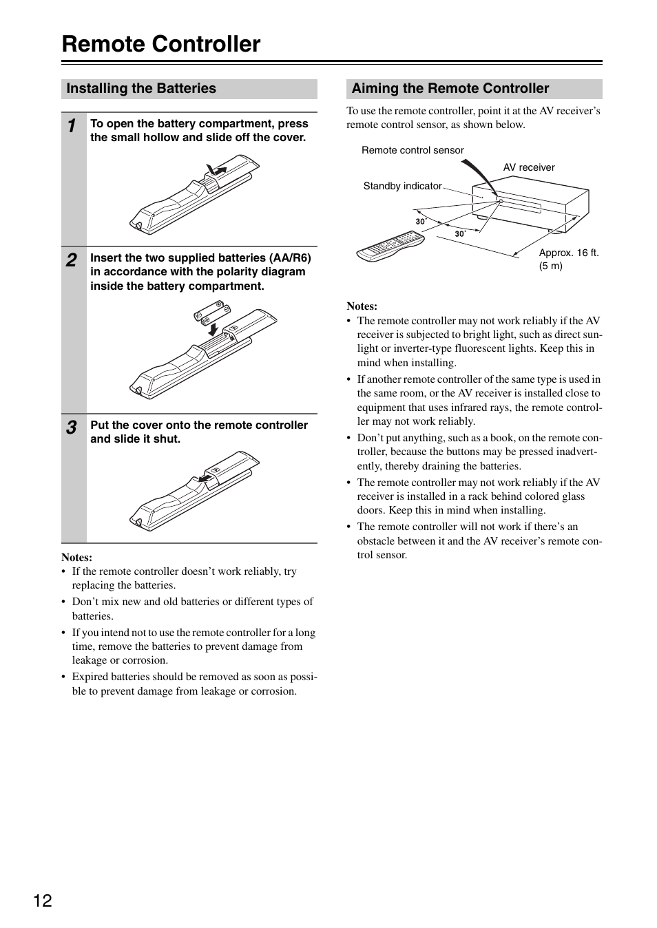 Remote controller | Integra DTR-5.8 User Manual | Page 12 / 100