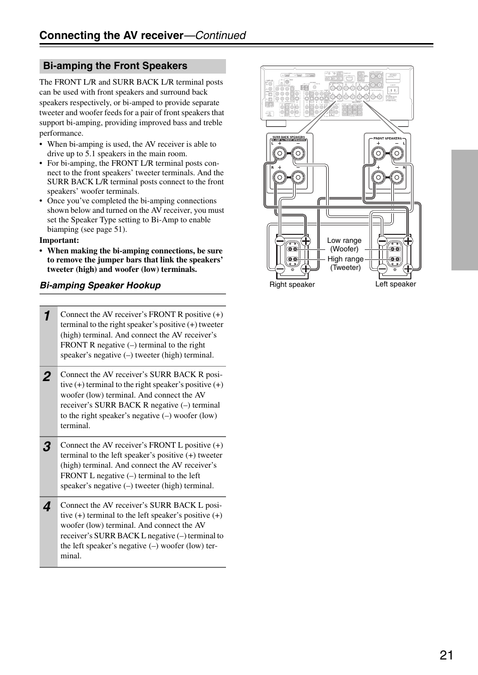 Connecting the av receiver —continued | Integra DTR-5.8 User Manual | Page 21 / 100