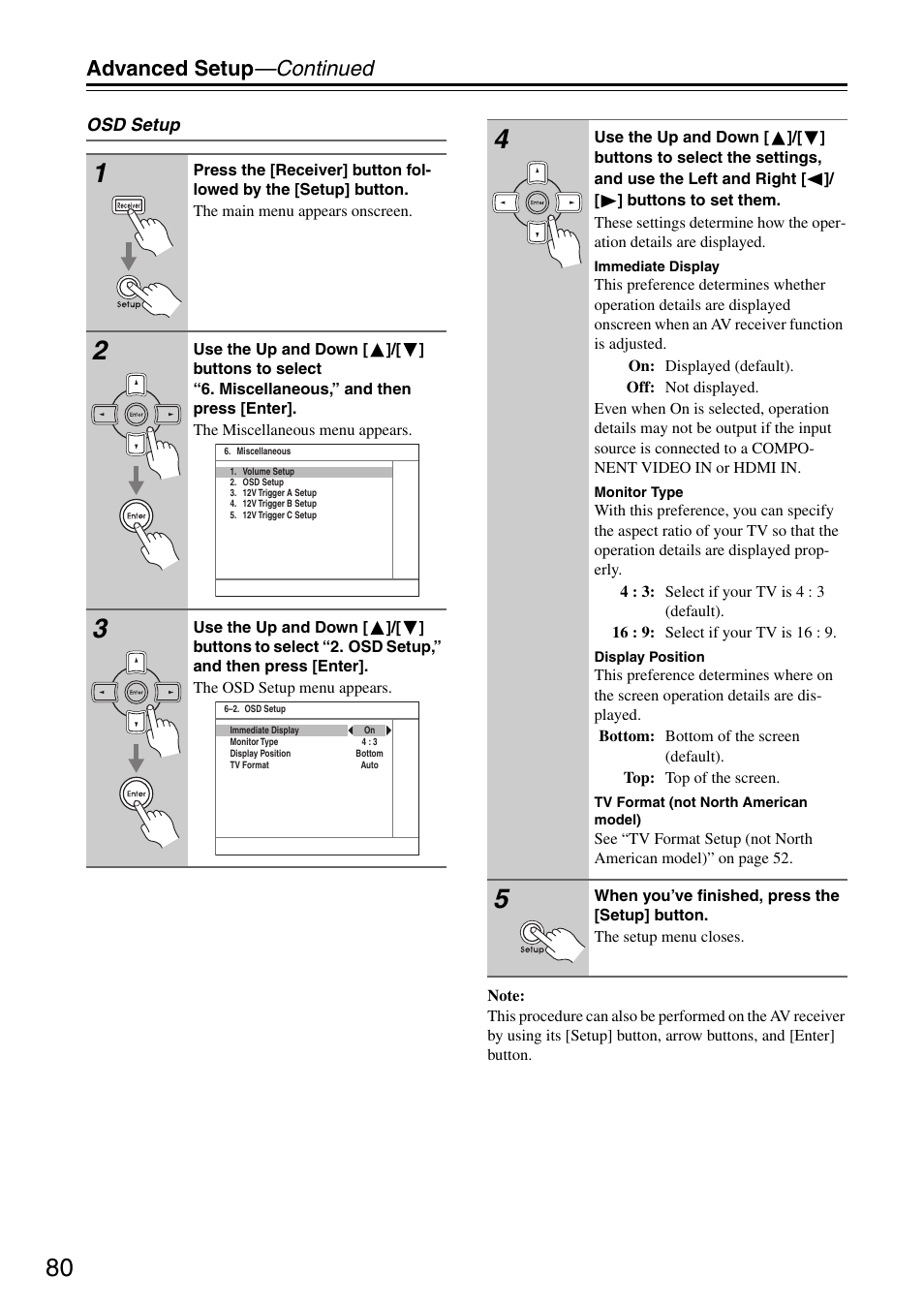 Advanced setup —continued | Integra DTR-5.8 User Manual | Page 80 / 100