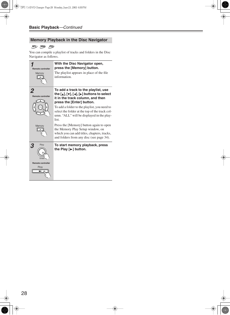 Integra DPC-7.4 User Manual | Page 28 / 48