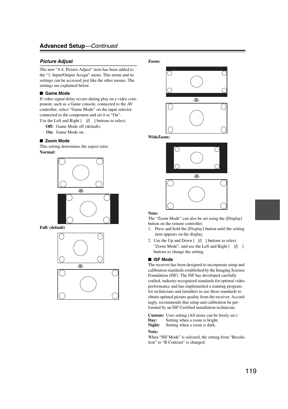 Advanced setup —continued | Integra DHC-9.9 User Manual | Page 119 / 148