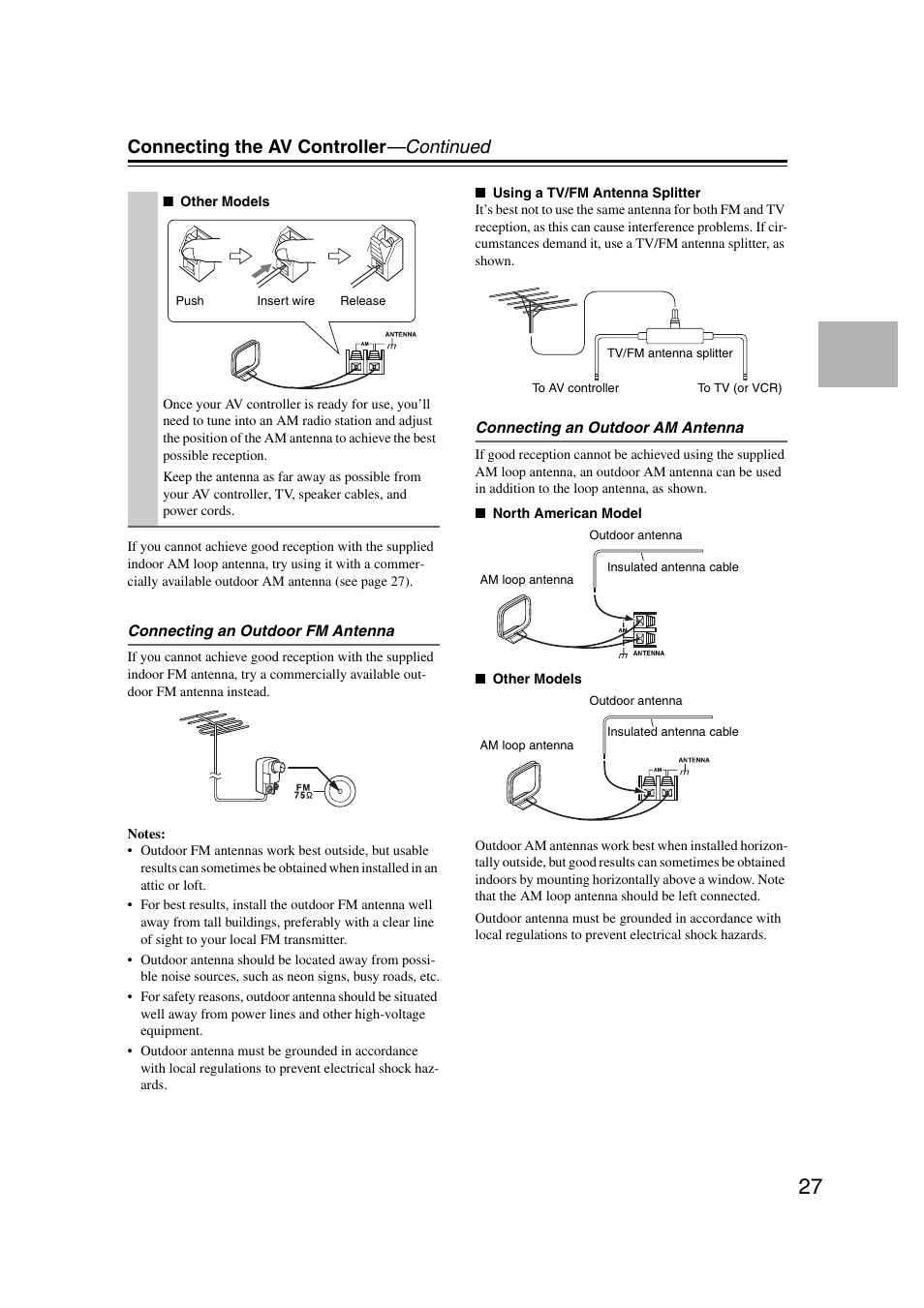 Connecting the av controller —continued | Integra DHC-9.9 User Manual | Page 27 / 148