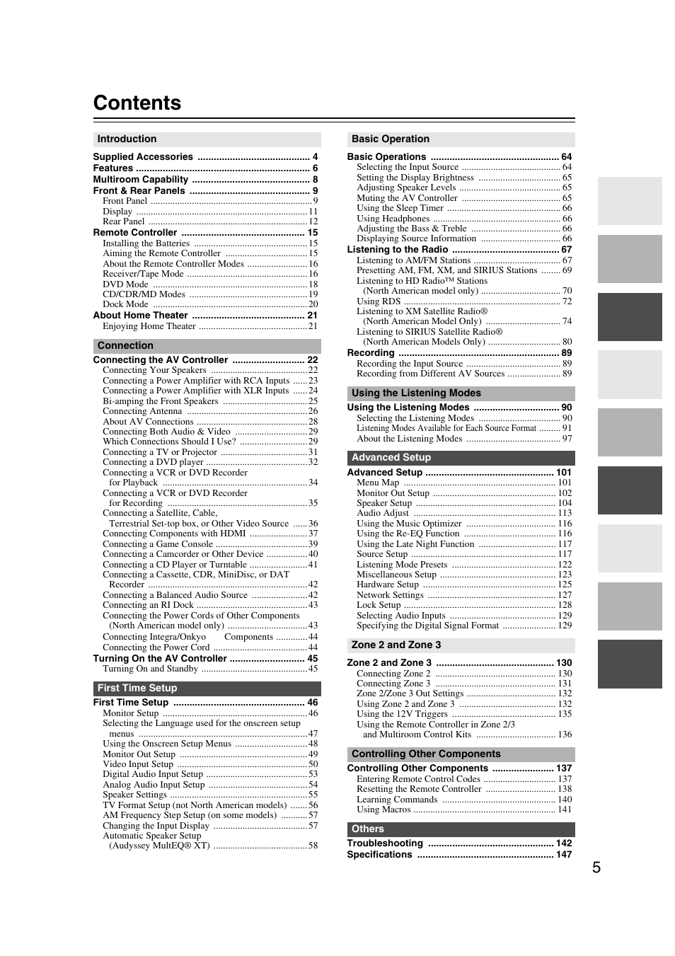 Integra DHC-9.9 User Manual | Page 5 / 148