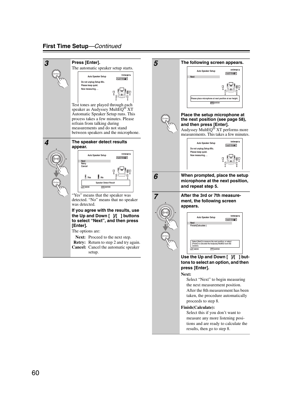 First time setup —continued | Integra DHC-9.9 User Manual | Page 60 / 148