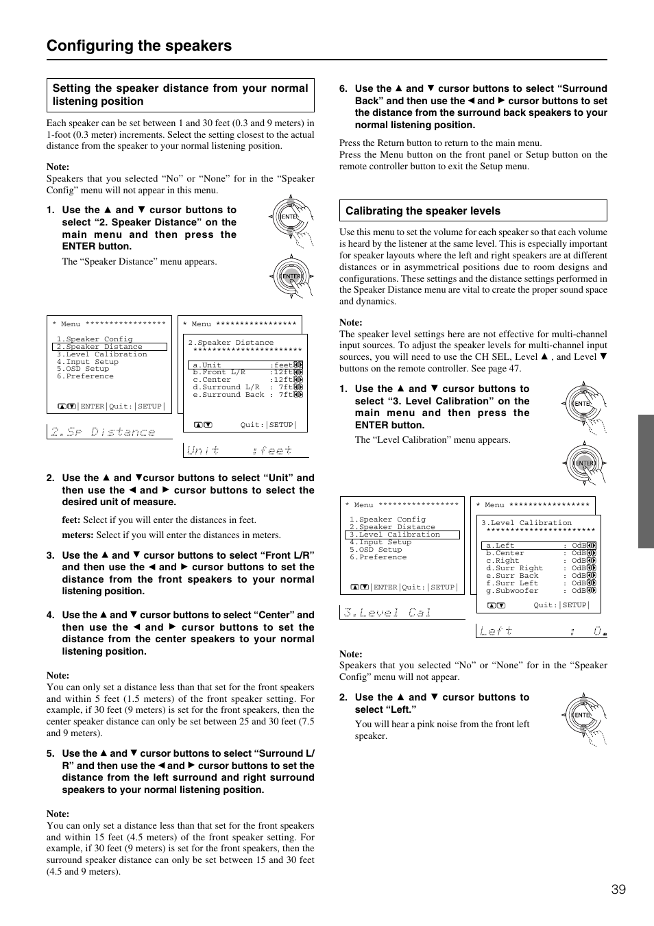 Configuring the speakers | Integra DTR-5.3 User Manual | Page 39 / 80