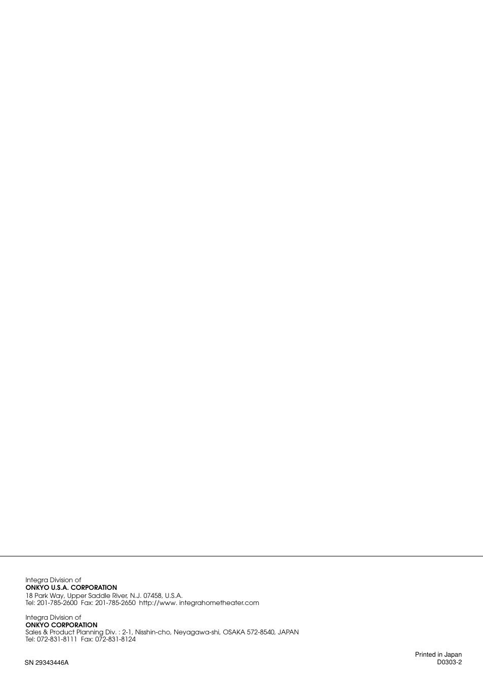 Integra DTA-9.4 User Manual | Page 16 / 16