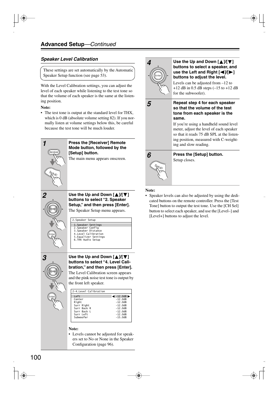 Advanced setup —continued | Integra DTR-7.8 User Manual | Page 100 / 128