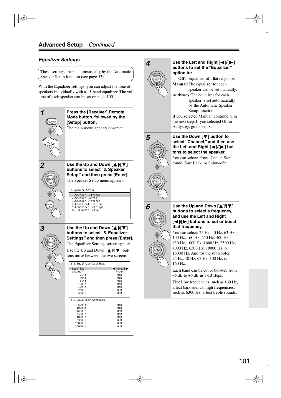Advanced setup —continued | Integra DTR-7.8 User Manual | Page 101 / 128