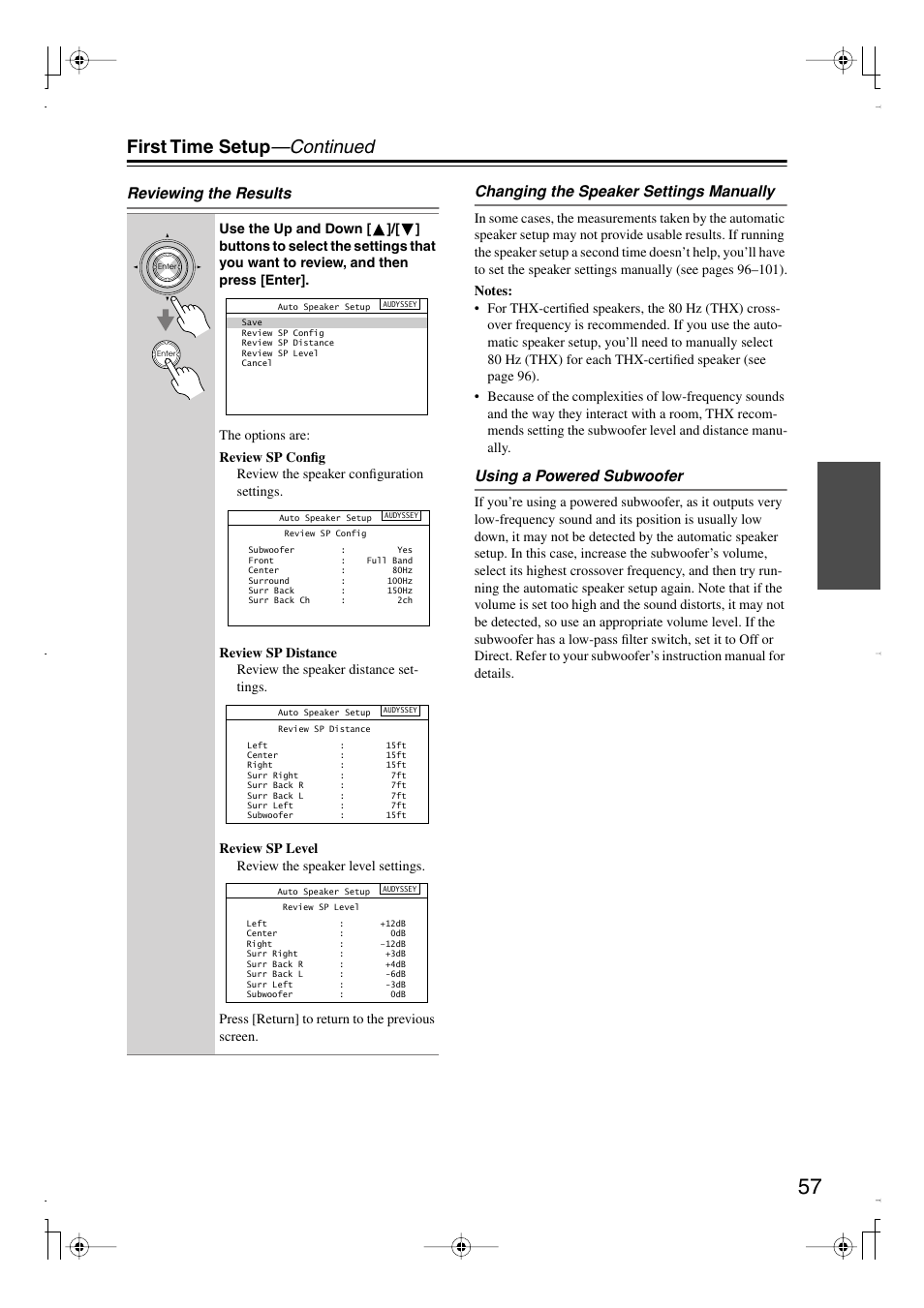 First time setup —continued | Integra DTR-7.8 User Manual | Page 57 / 128