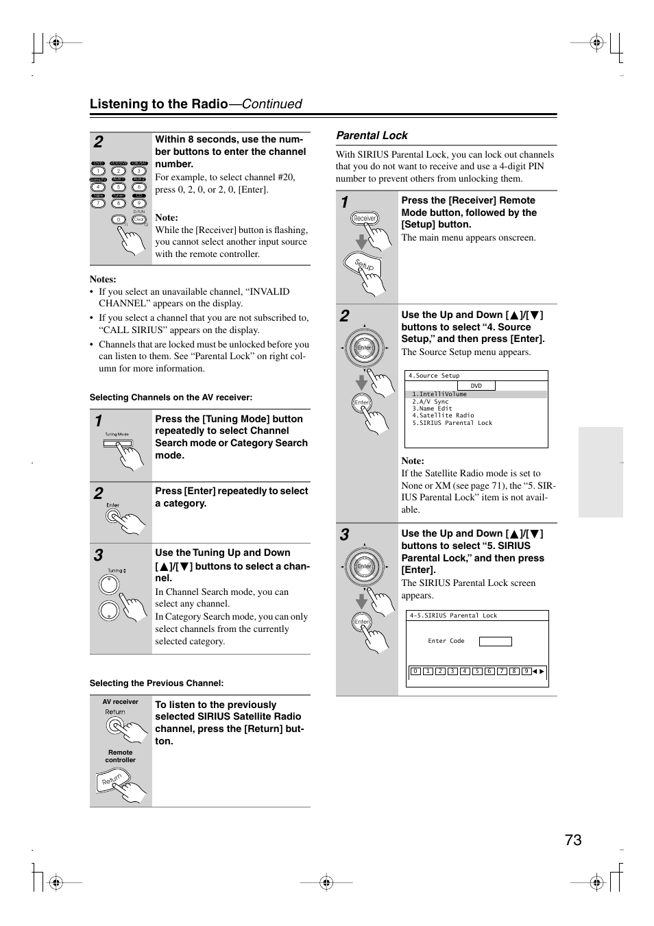 Listening to the radio —continued | Integra DTR-7.8 User Manual | Page 73 / 128