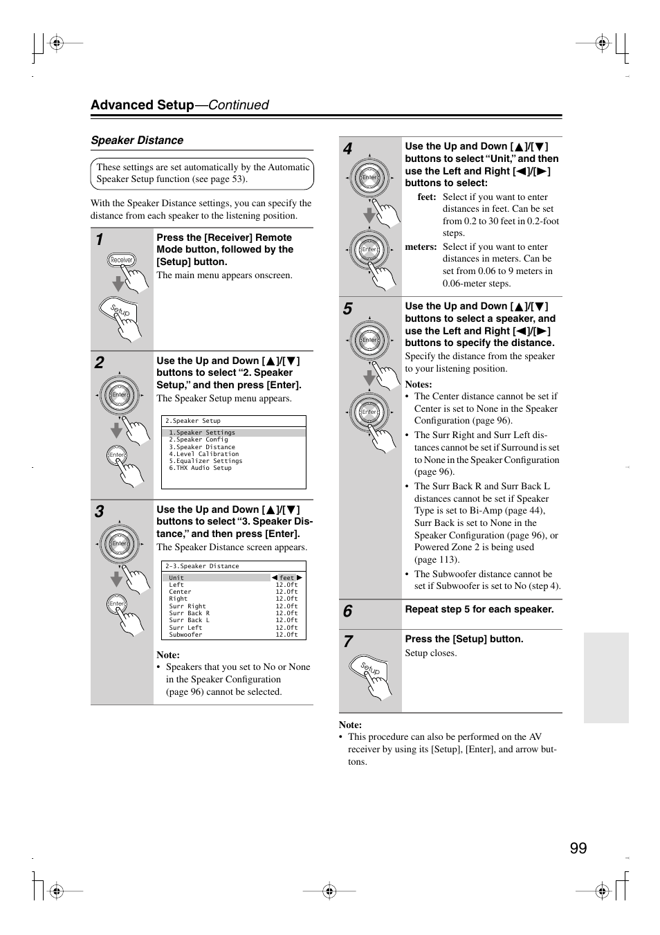 Advanced setup —continued | Integra DTR-7.8 User Manual | Page 99 / 128