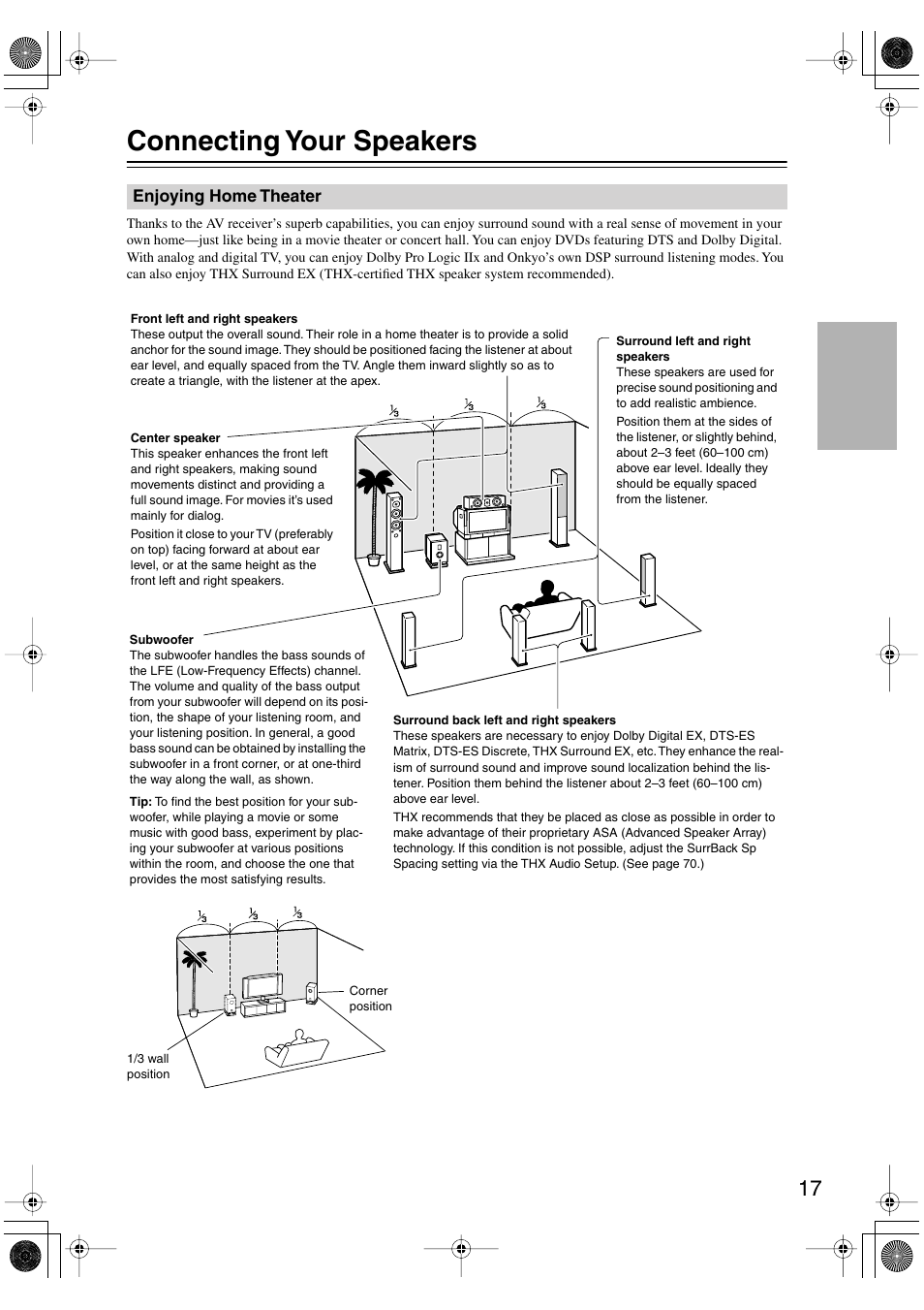 Connecting your speakers | Integra DTR-7.6/6.6 User Manual | Page 17 / 96