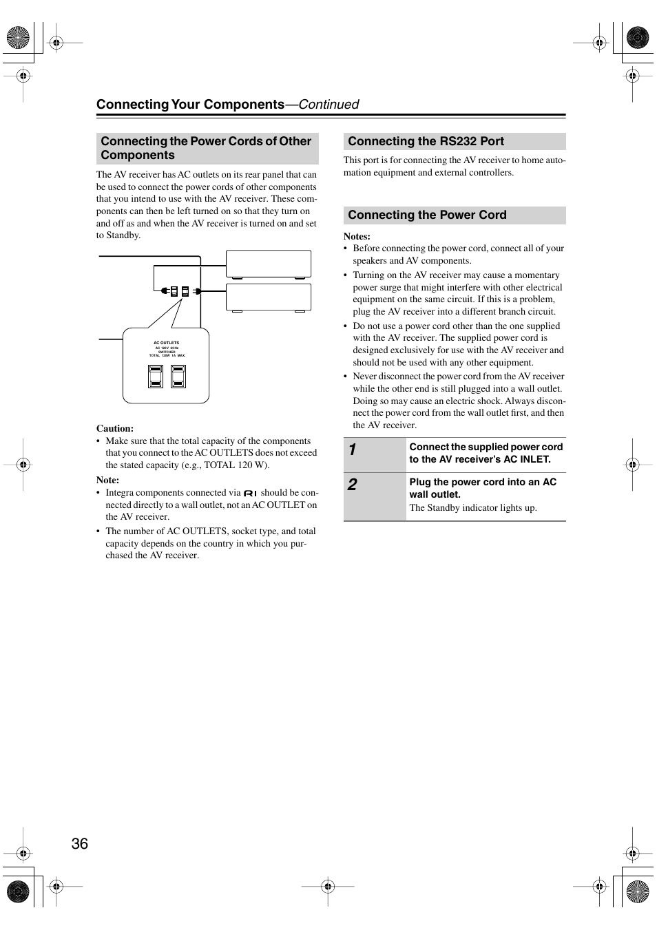 Connecting your components —continued | Integra DTR-7.6/6.6 User Manual | Page 36 / 96