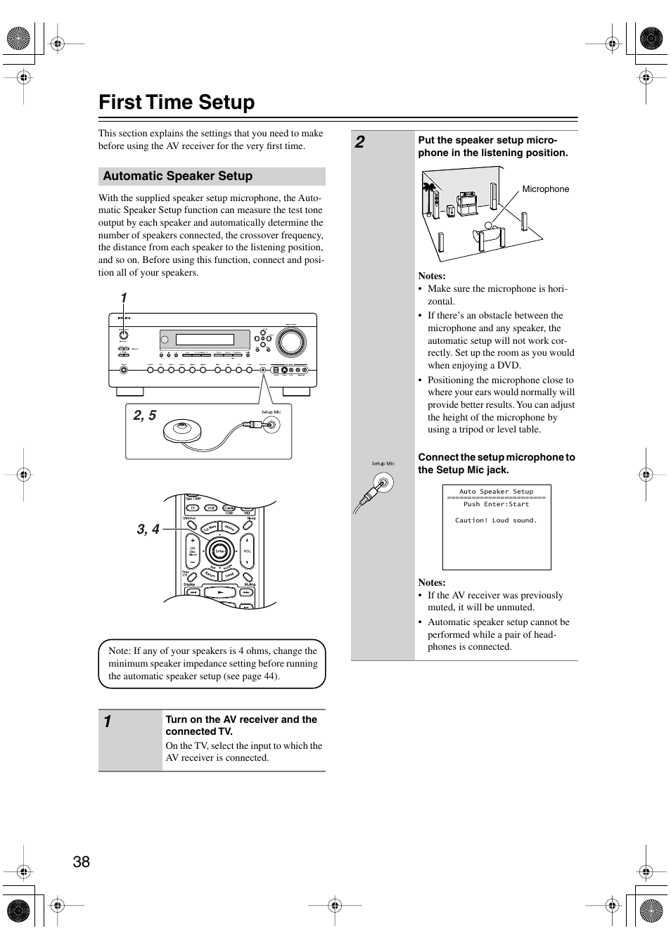 First time setup | Integra DTR-7.6/6.6 User Manual | Page 38 / 96
