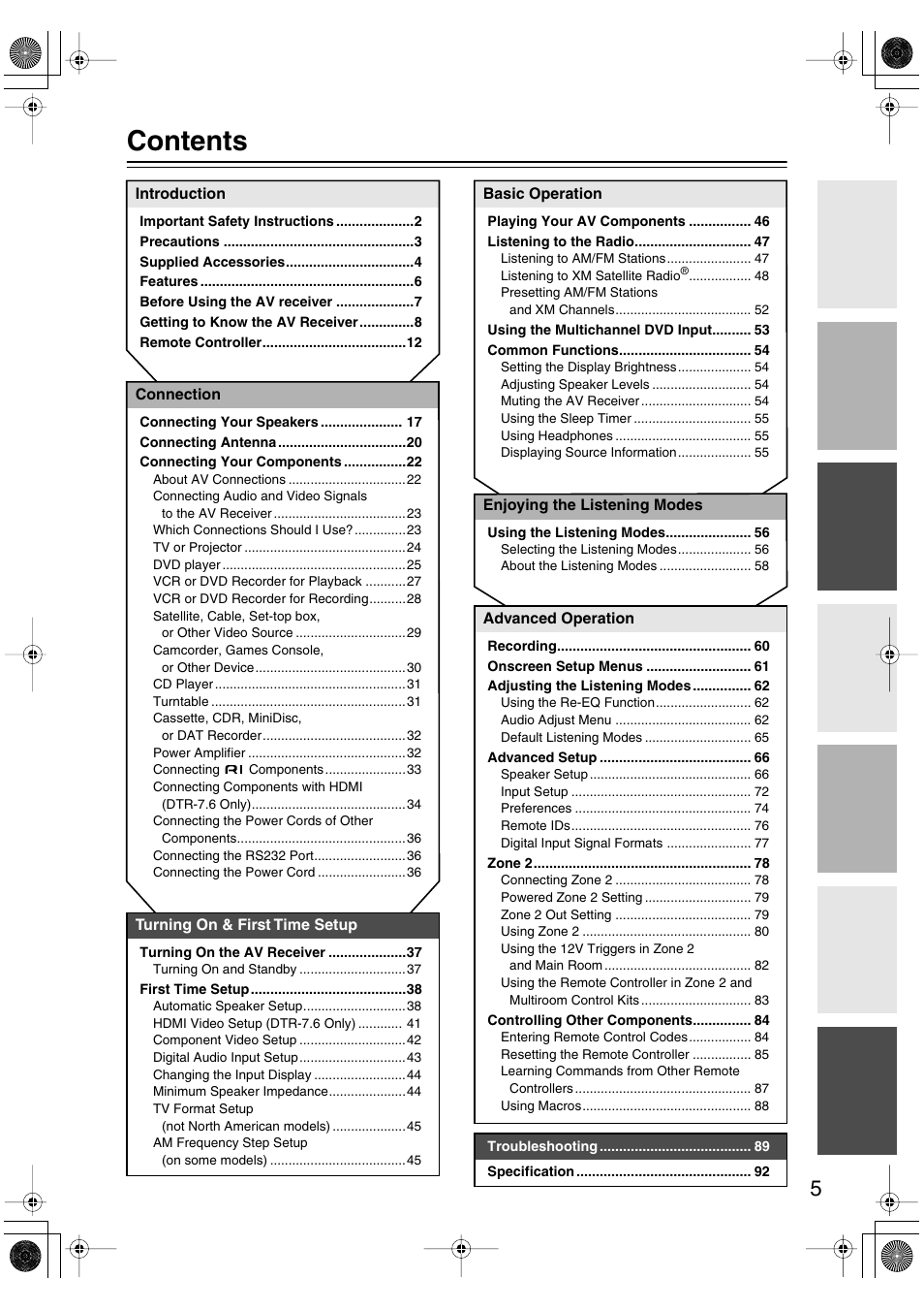 Integra DTR-7.6/6.6 User Manual | Page 5 / 96