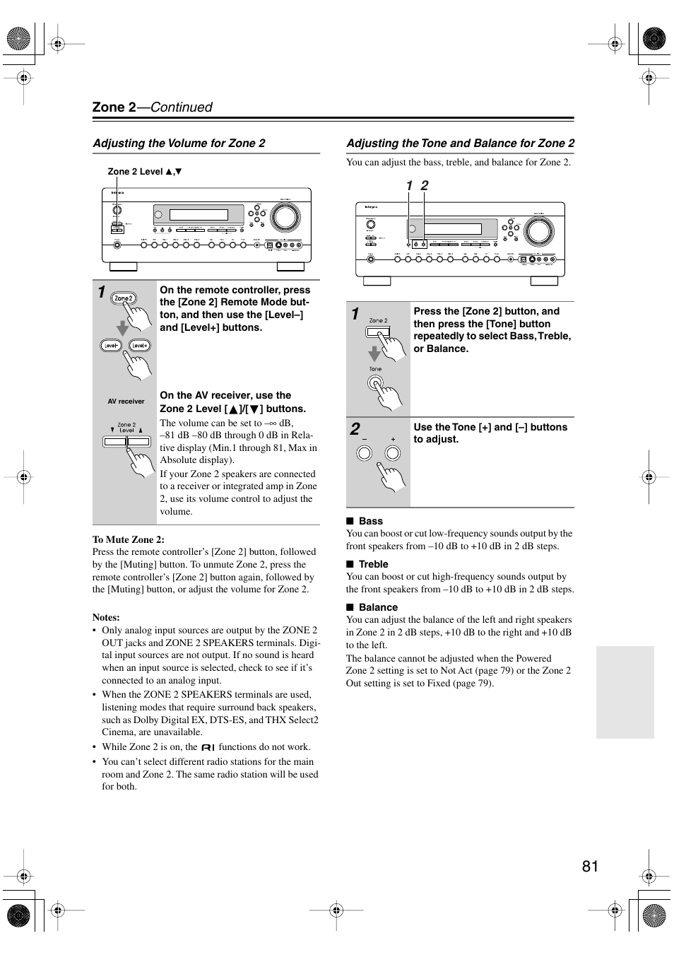 Zone 2 —continued | Integra DTR-7.6/6.6 User Manual | Page 81 / 96