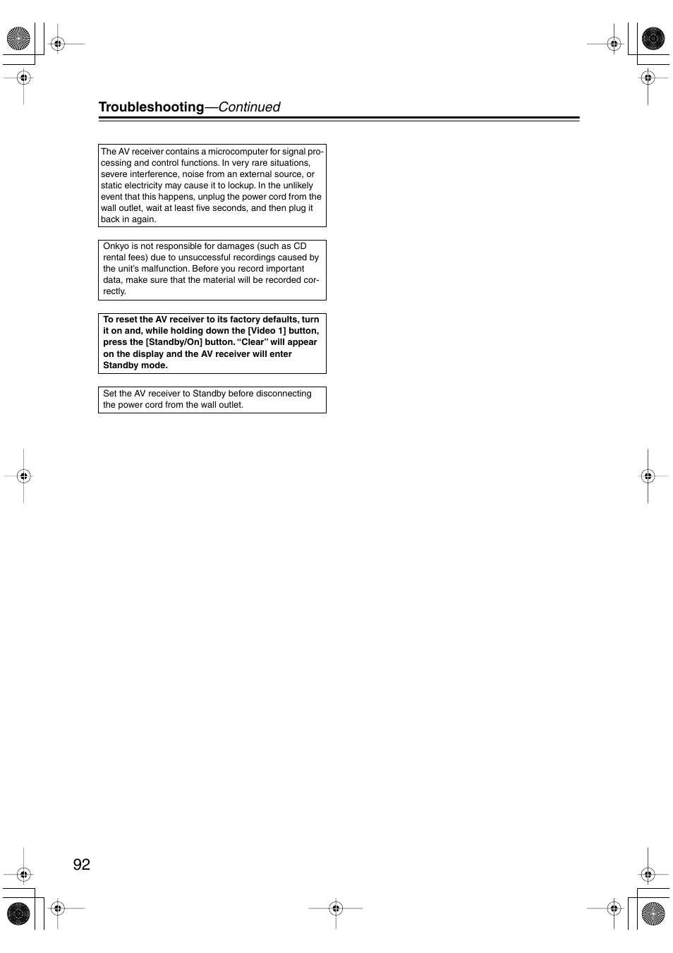 Integra DTR-7.6/6.6 User Manual | Page 92 / 96