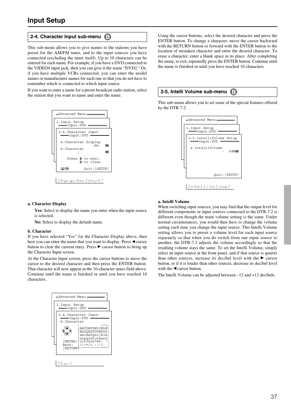 Input setup | Integra DTR-7.2 User Manual | Page 37 / 76