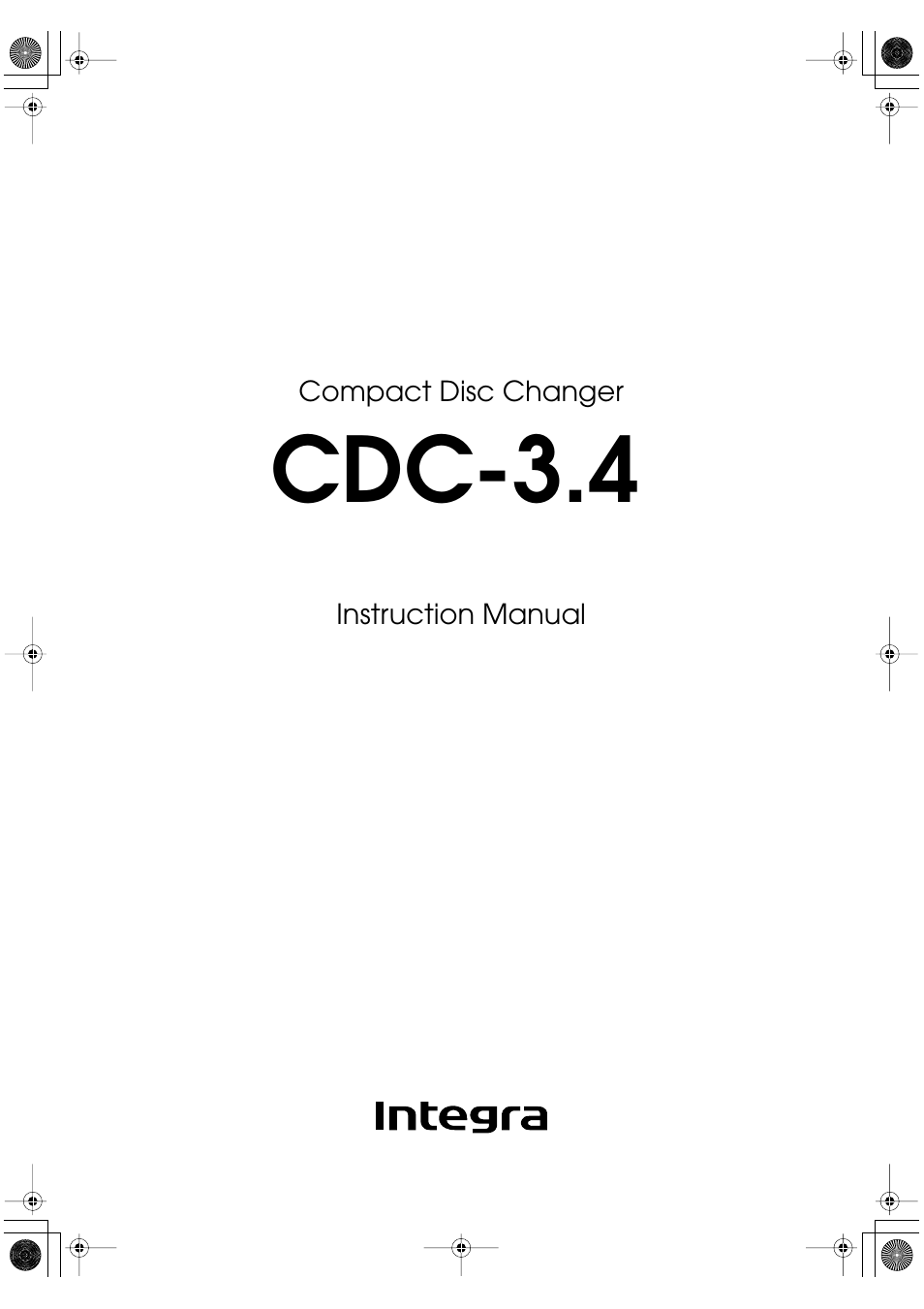 Integra CDC-3.4 User Manual | 28 pages