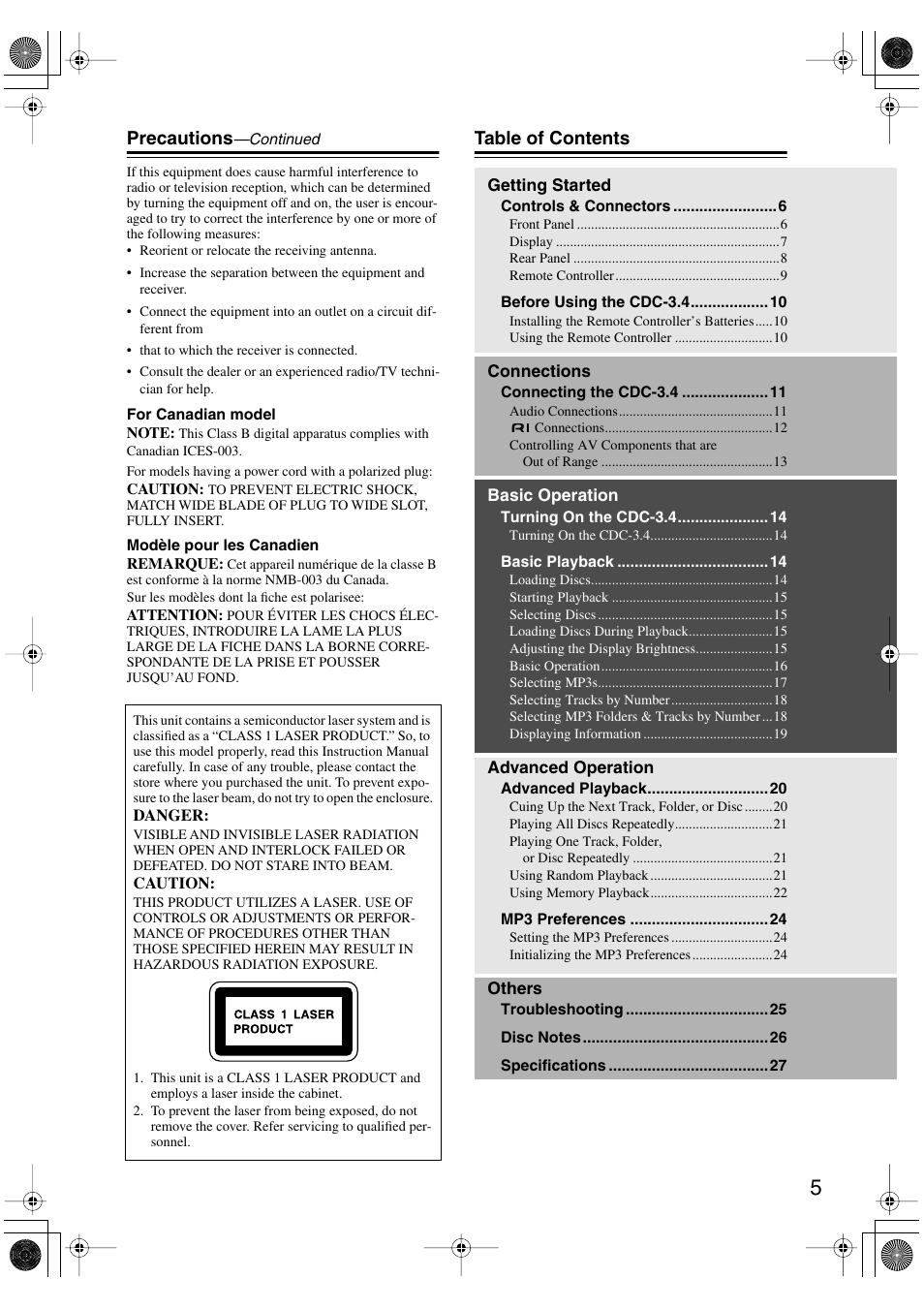Integra CDC-3.4 User Manual | Page 5 / 28