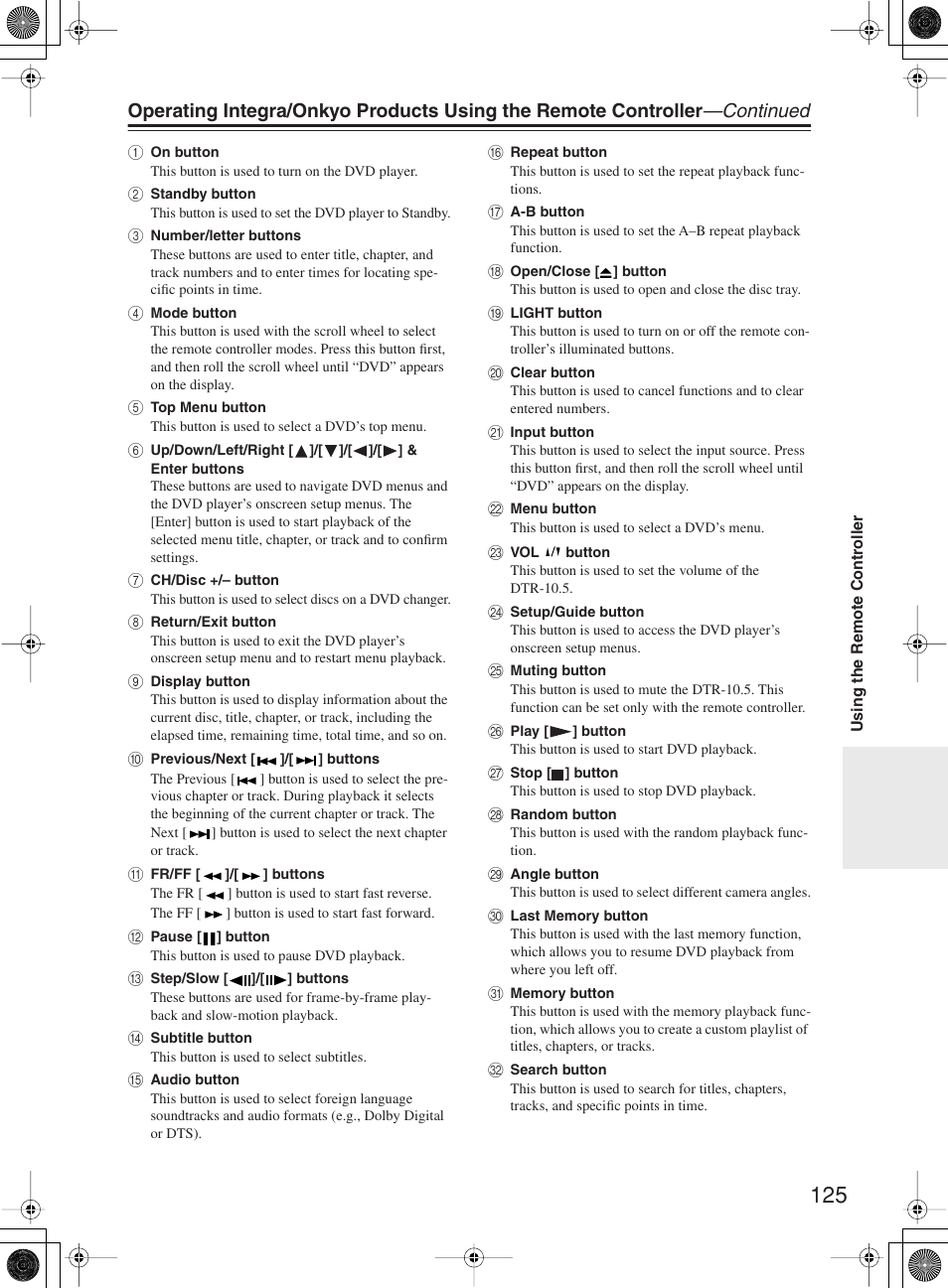 Integra DTR-10.5 User Manual | Page 125 / 152
