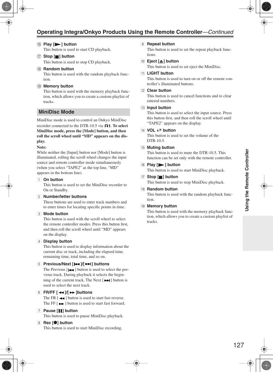 Integra DTR-10.5 User Manual | Page 127 / 152