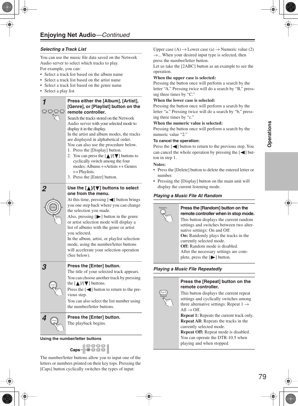 Enjoying net audio —continued | Integra DTR-10.5 User Manual | Page 79 / 152