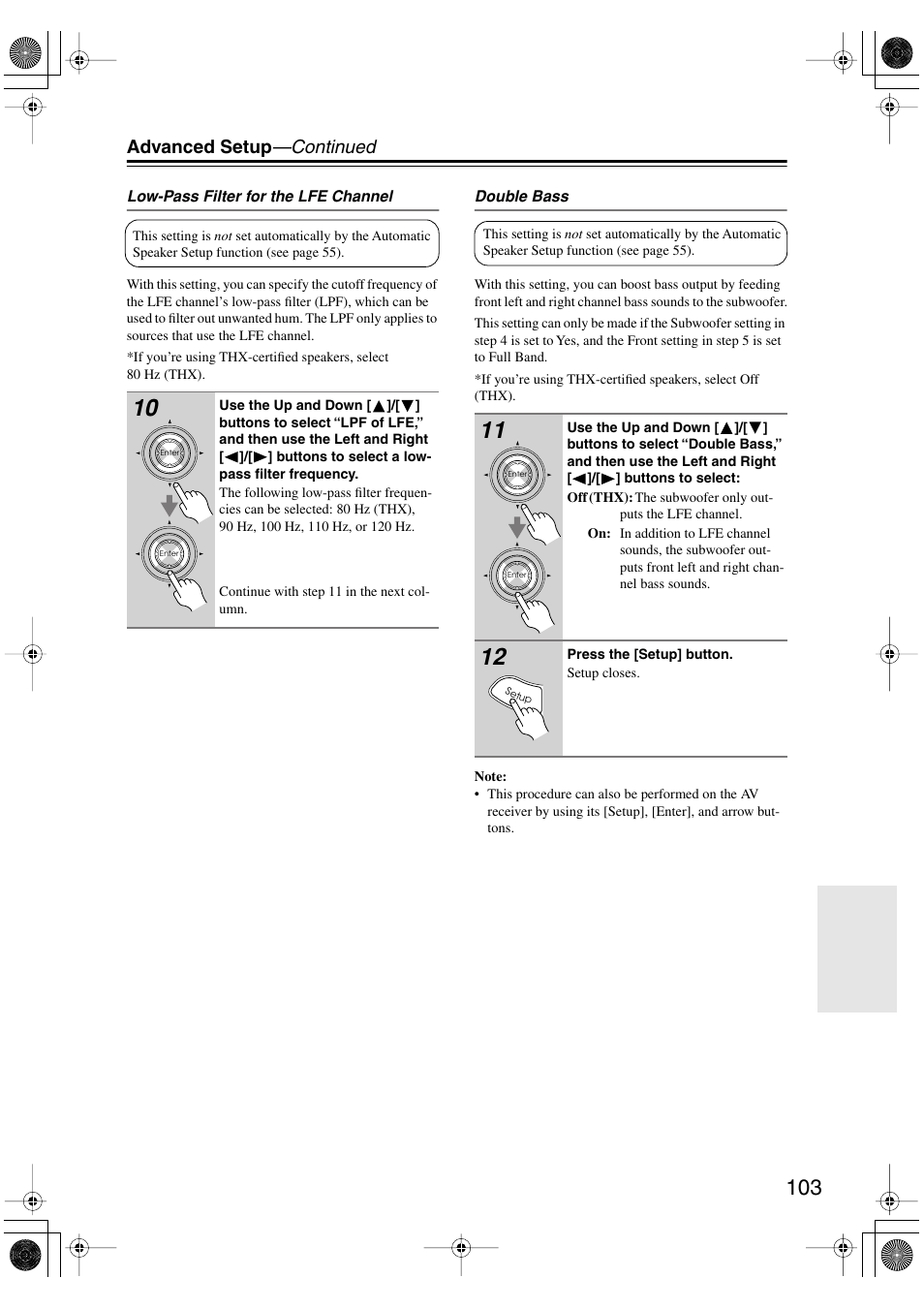 Advanced setup —continued | Integra DTR-8.8 User Manual | Page 103 / 144