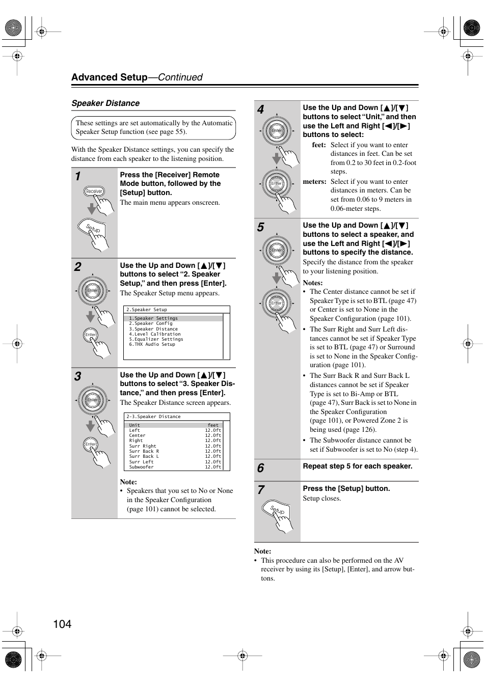 Advanced setup —continued | Integra DTR-8.8 User Manual | Page 104 / 144