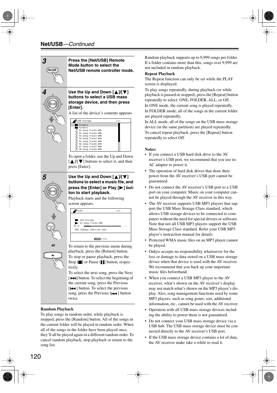 Net/usb —continued | Integra DTR-8.8 User Manual | Page 120 / 144