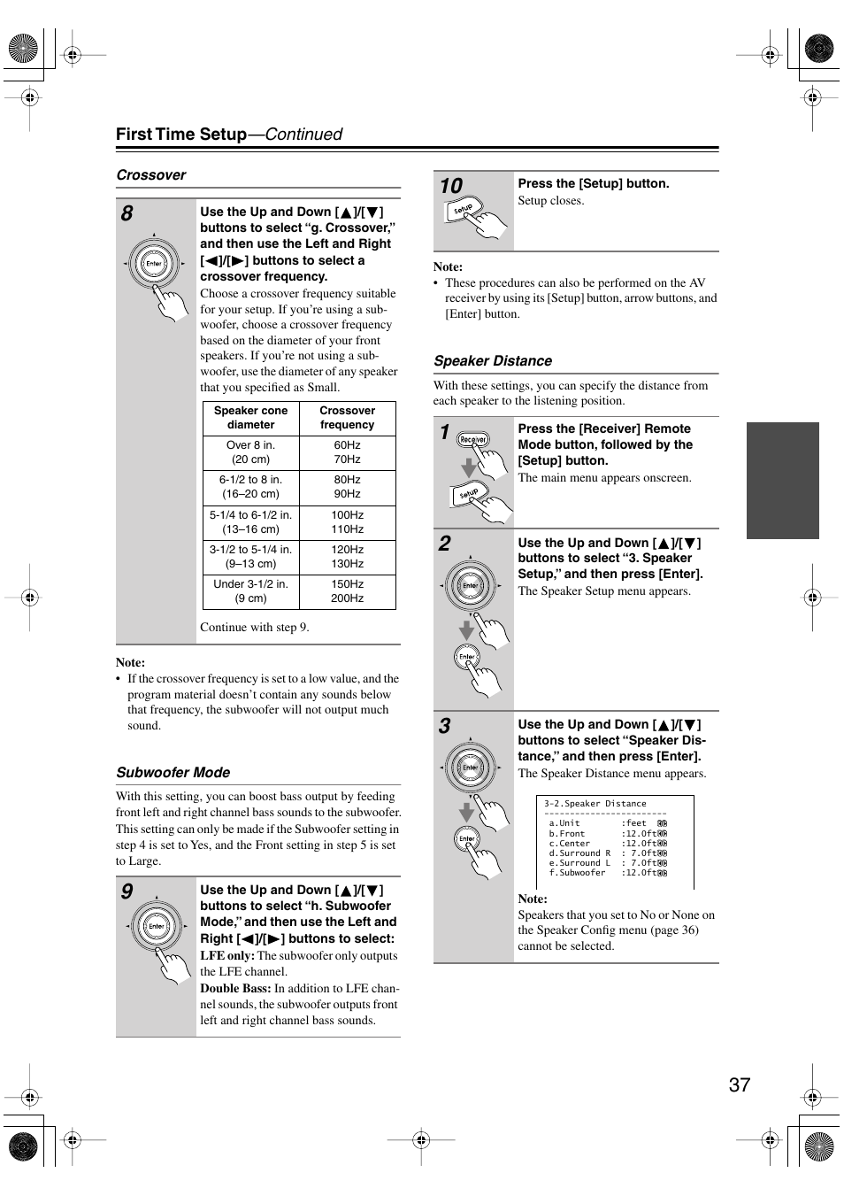 First time setup —continued | Integra DTR-4.6 User Manual | Page 37 / 80