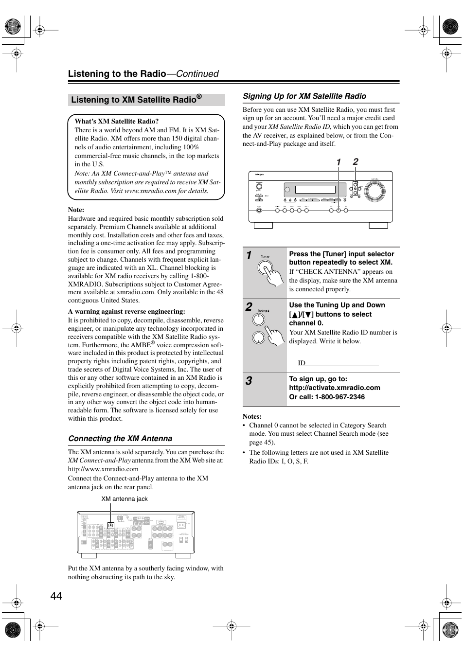 Listening to the radio —continued | Integra DTR-4.6 User Manual | Page 44 / 80