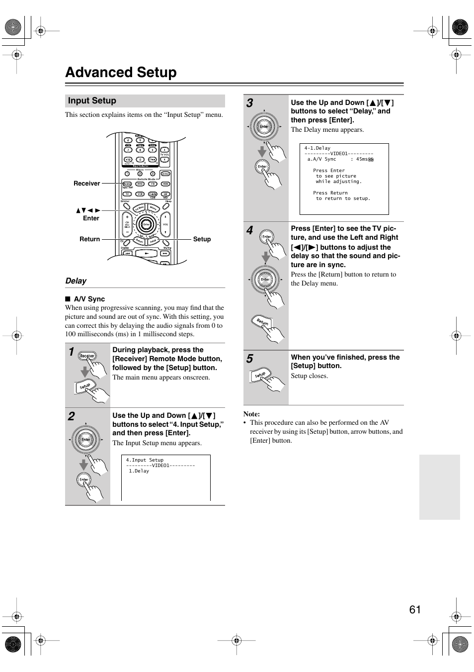 Advanced setup | Integra DTR-4.6 User Manual | Page 61 / 80