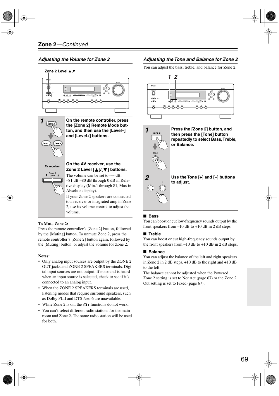 Zone 2 —continued | Integra DTR-4.6 User Manual | Page 69 / 80