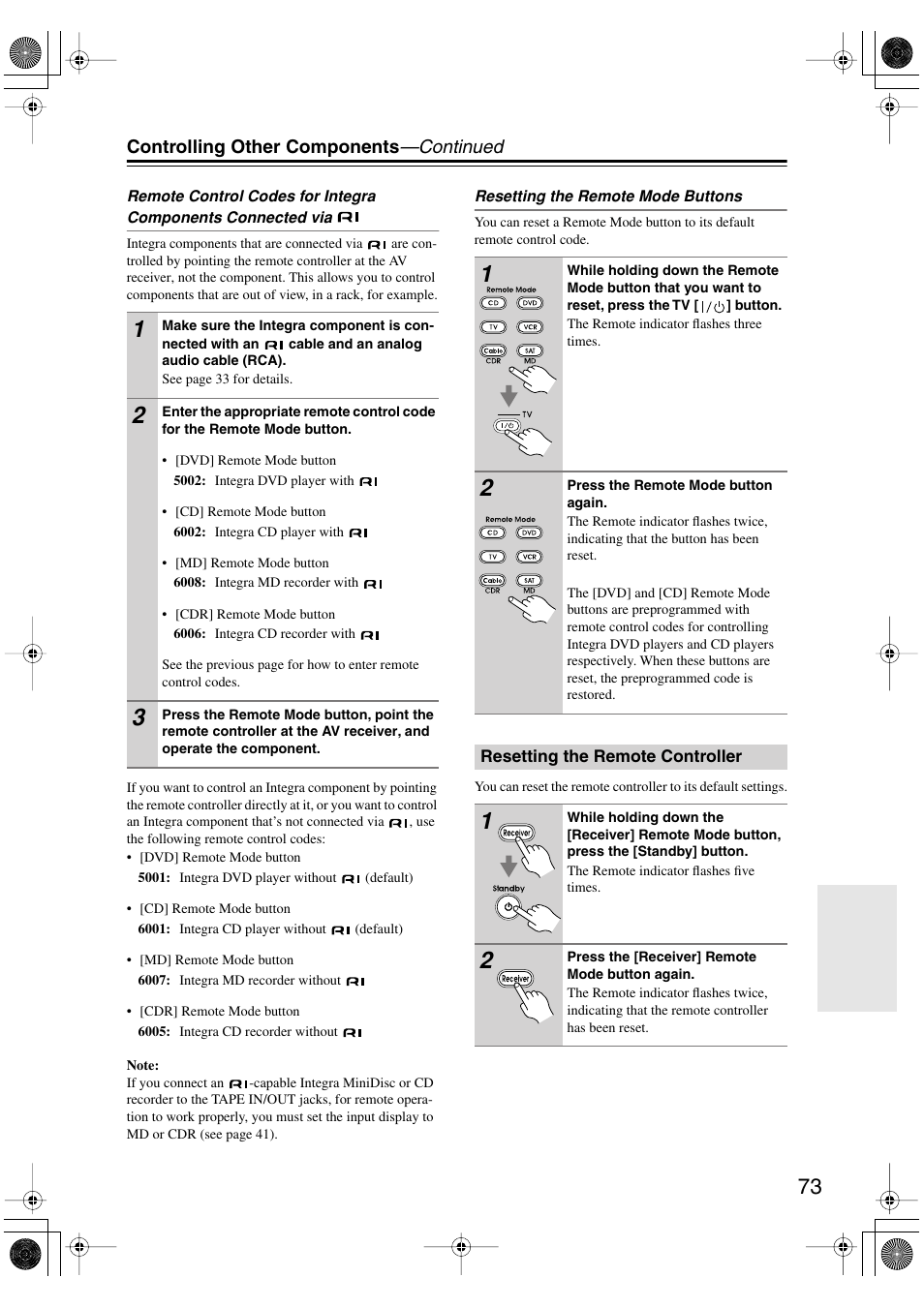 Integra DTR-4.6 User Manual | Page 73 / 80