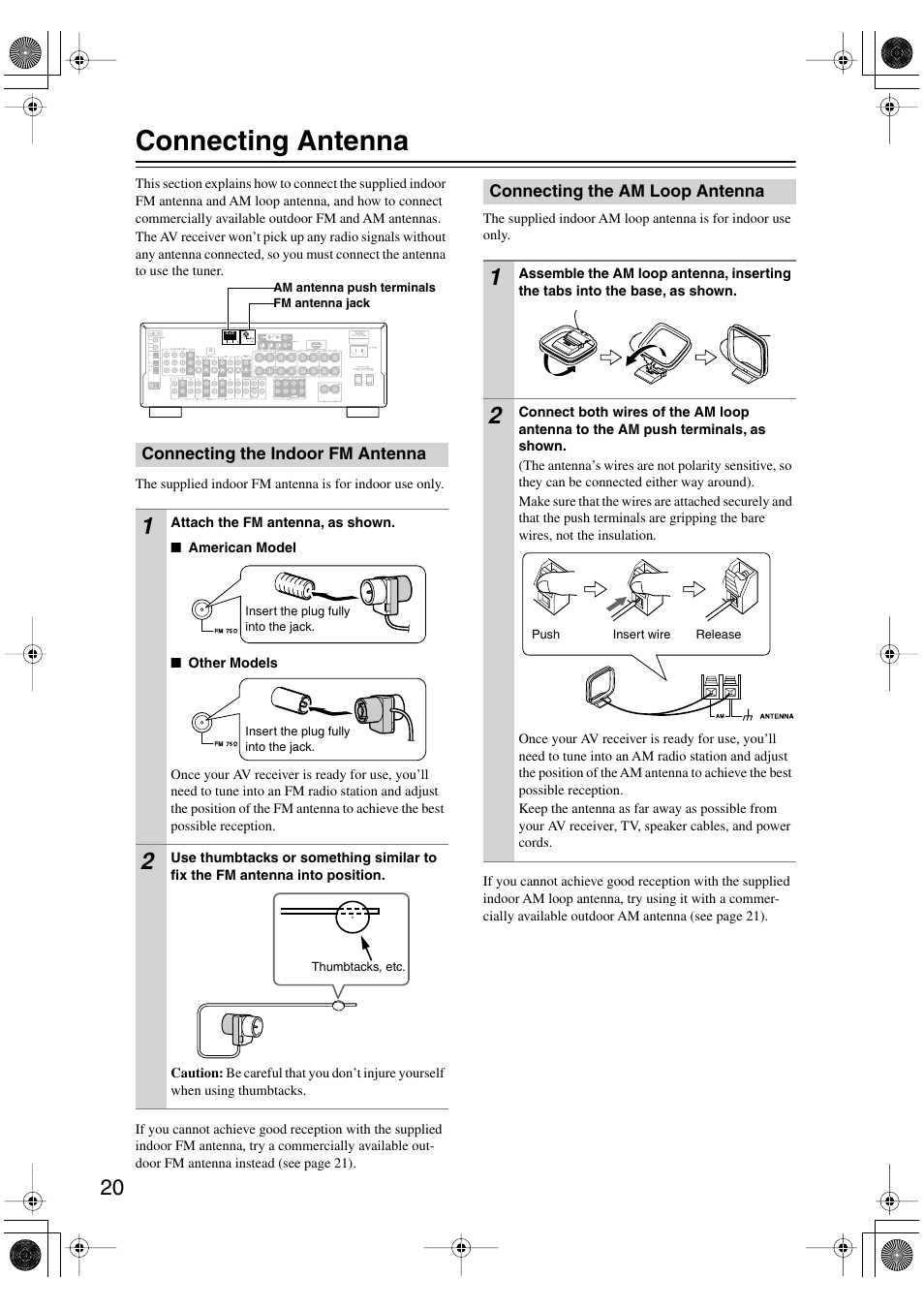 Connecting antenna | Integra DTR-5.6 User Manual | Page 20 / 88